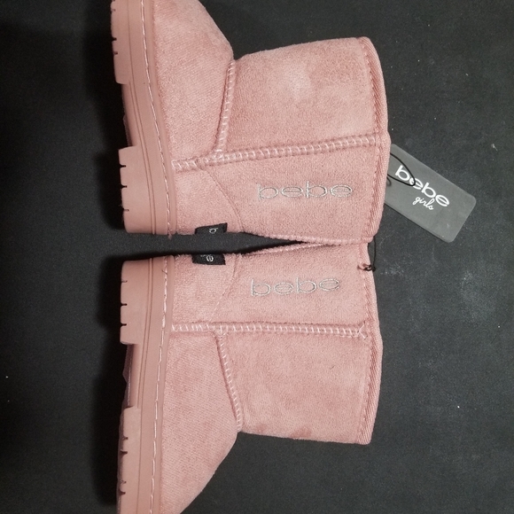 Faux Suede Boots Blush Pink Girls size 7 - Picture 3 of 4
